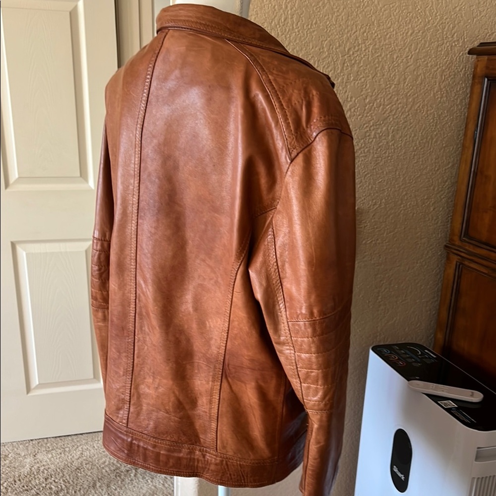 Tan Leather Jacket - Picture 3 of 10